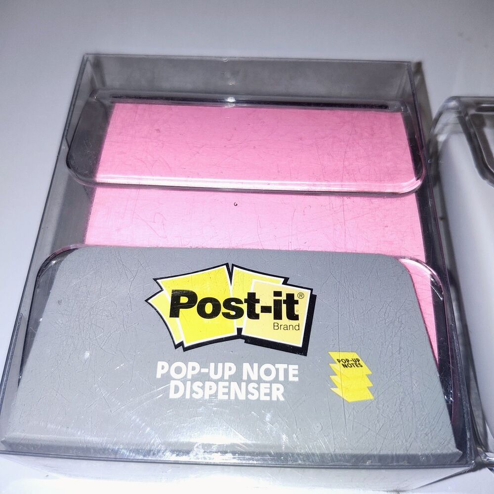 NEW - Post-it Pop-up Note Dispensers, Black (New), White (Used)